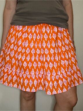 NWT J.Crew Med Tiered Geometric Midi Skirt Orange Pink White Boho
